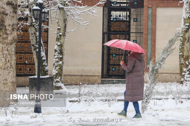 کولاک برف در تهران، کاهش دما تا ۱۲ درجه