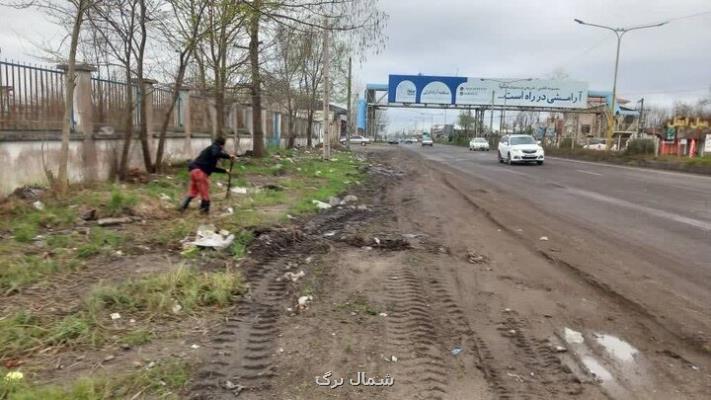 جمع آوری پسماند ۲ محور پرتردد رشت همزمان با ایام نوروز