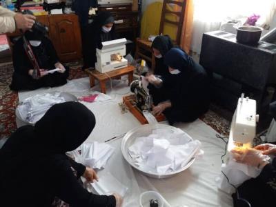 تولید ماسك توسط خواهران بسیجی در نوشهر